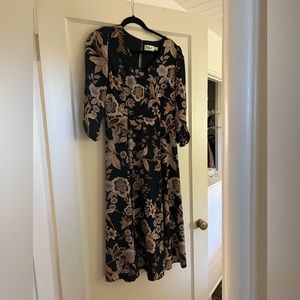 Eliza J floral fit and flare midi dress